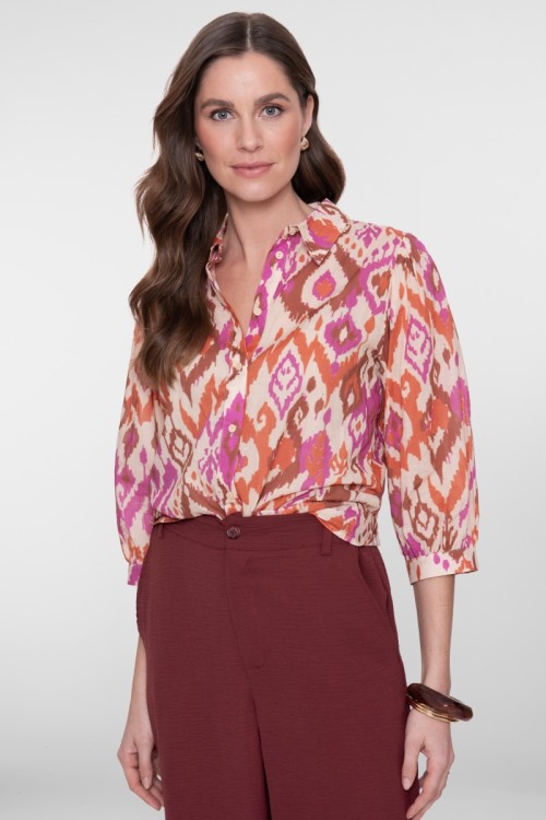 63207-20 Blouse print 718 ecru/brown/cassis 63207-20 Blouse print 718 ecru/brown/cassis